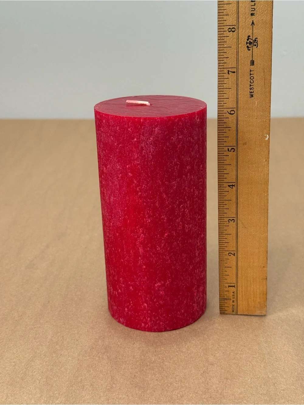 Root Timberline Red Pillar Candle 3x6 Unscented Beeswax Clean Burning USA Rustic